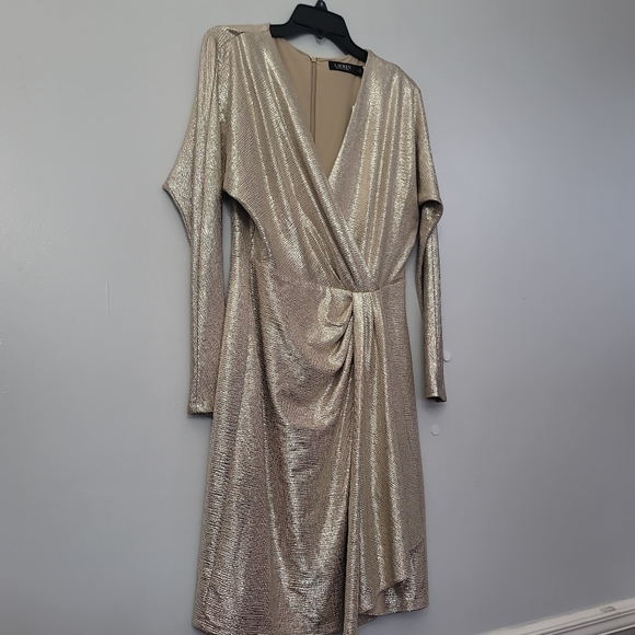 Lauren Ralph Lauren Faux Wrap Cocktail Dress - Picture 10 of 13